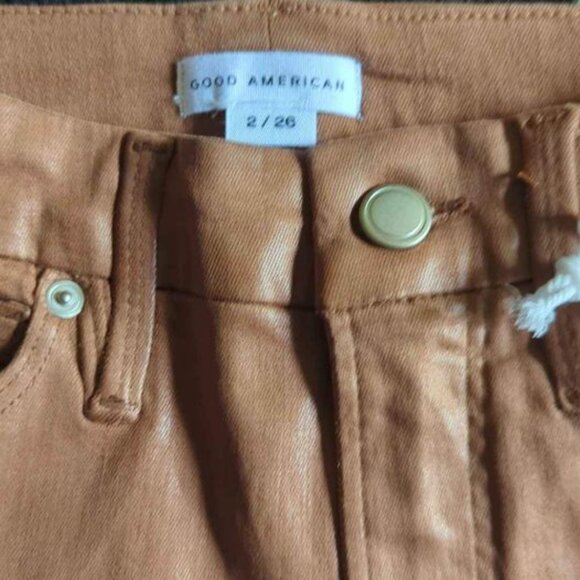 NWT - Women's Good American Good Legs Camel Brown Pants - Size 2 - Picture 4 of 10